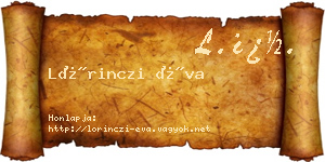Lőrinczi Éva névjegykártya